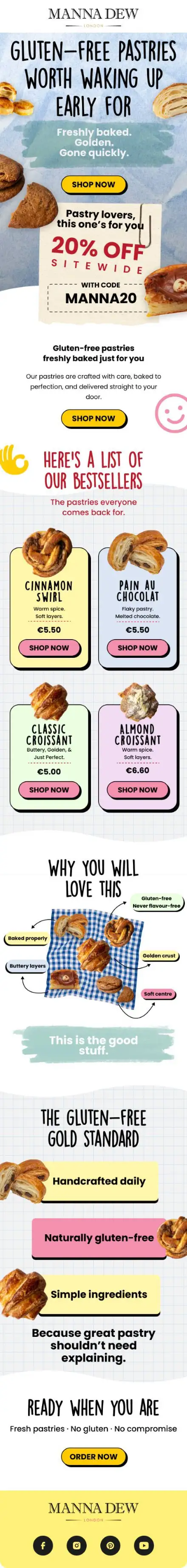 Manna Dew email design